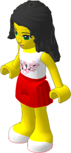 _Figure Friends Emma with Bright Light Blue Pleated Skirt, White Vest Top