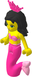 _Figure Friends Alana with Dark Pink Mermaid Tail, Pink Bikini Top