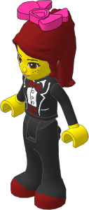 _Figure Friends Mia with Black Trousers, Black Formal Jacket with Bow Tie