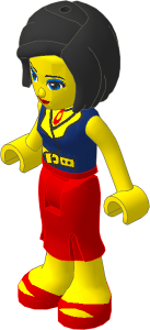 _Figure Friends Anna with Red Long Skirt, Dark Blue Sleeveless Blouse Top