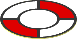 Sticker  0.9 x  0.9 Round with Lifepreserver