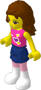 _Figure Friends Olivia with Dark Blue Layered Skirt, Dark Pink Top