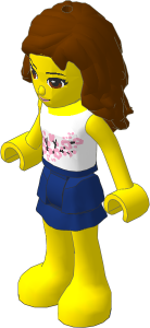 _Figure Friends Olivia with Dark Blue Layered Skirt, White Vest Top