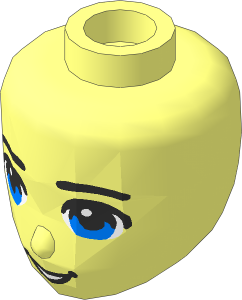 Figure Friends Boy Head with Open Mouth and Light Blue Eyes Pattern