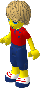 _Figure Friends Andrew with Dark Blue Cropped Trousers, Bright Light Blue Polo Shirt