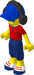 _Figure Friends Andrew with Dark Blue Cropped Trousers, Bright Light Blue Polo Shirt, Blue Cap with Headphones