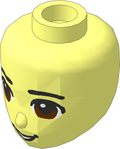 Figure Friends Boy Head with Open Mouth and Brown Eyes Pattern
