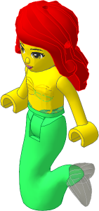 _Figure Friends Ariel with Bright Green Mermaid Tail, Violet Bikini Top