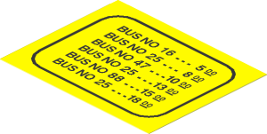 Sticker  2.3 x  2.9 with Bus Schedule