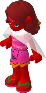 _Figure Friends Azari Firedancer with Asymmetric Magenta Dress and Orange Cape