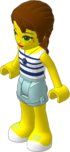 _Figure Friends Emily Jones with Sand Blue Shorts, White Top with Blue Stripes