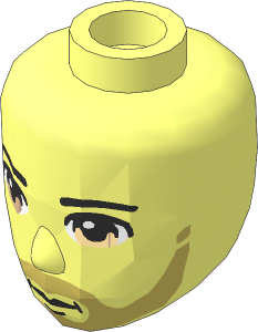 Figure Friends Male Head with Light Brown Eyes and Beard Pattern