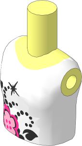 Figure Friends Girl Torso with Lavender Vest Top with Flower Pattern