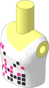 Figure Friends Girl Torso with White Vest Top with Squares Pattern