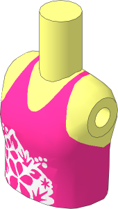 Figure Friends Girl Torso with Magenta Top with Floral Pattern