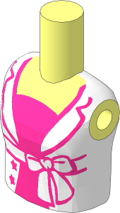 Figure Friends Girl Torso with White Open Jacket with Belt over Magenta Shirt Pattern