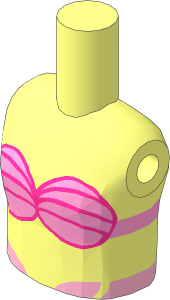 Figure Friends Girl Torso with Light and Dark Pink Bikini Top Pattern