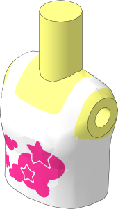 Figure Friends Girl Torso with White Halter Top, Pink Outlined Stars Pattern