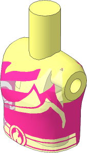 Figure Friends Girl Torso with Magenta and Bright Light Orange Strapless Top with Belt Pattern