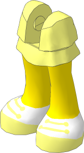 Figure Friends Legs with Layered Skirt with Light Nougat Legs, Shoes with White Tops and Laces Pattern