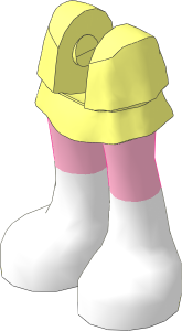 Figure Friends Legs with Layered Skirt with Bright Pink Legs, and White Boots Pattern