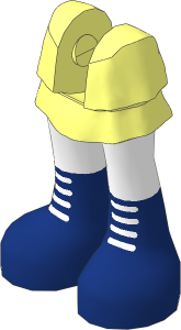 Figure Friends Legs with Layered Skirt with White Legs, and Dark Blue Boots with White Laces Pattern