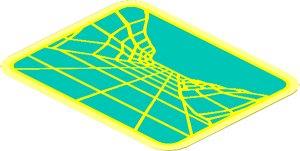 Sticker  2.3 x  2.9 with Screen with Yellow Topographic Grid