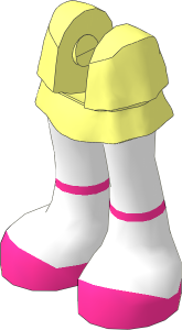 Figure Friends Legs with Layered Skirt with White Legs and Magenta Shoes with Ankle Straps Pattern