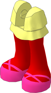 Figure Friends Legs with Layered Skirt with Medium Nougat and Magenta Crossed Straps Sandals Pattern