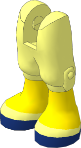 Figure Friends Legs with Cropped Trousers, Light Nougat Legs and Shoes with Dark Blue Soles and Stripe Pattern