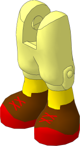 Figure Friends Legs with Cropped Trousers, Light Nougat Legs and Brown Shoes with  2 Crossed Laces Pattern