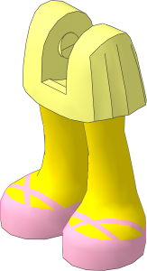 Figure Friends Legs with Pleated Skirt with Light Nougat Legs and Pink Crossed Straps Sandals Pattern