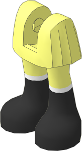 Figure Friends Legs with Pleated Skirt with Black Boots, White Fur Border Pattern