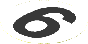 Sticker  3.1 x  3.1 Round with Black "6" on White