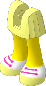 Figure Friends Legs with Pleated Skirt with Light Nougat Legs and Shoes with White Tops and Magenta Laces Pattern