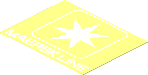 Sticker  1.4 x  1.8 with White Maersk Line Logo on Transparent Background