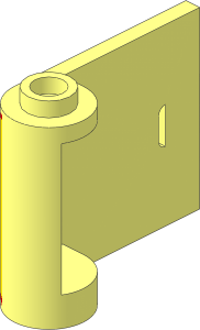 Door  1 x  3 x  2 Right with Hollow Hinge with Yellow Flames with Red Border Pattern