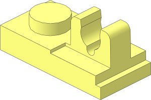 Plate  1 x  2 with Single Clip on Top