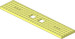 Train Base  6 x 28 with  6 Holes and Twin  2 x  2 Cutouts