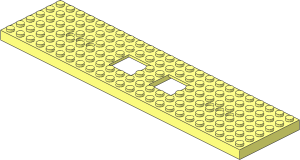 Train Base  6 x 24 with  6 Holes and Twin  2 x  2 Cutouts