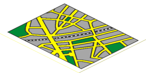 Sticker  2.8 x  3.3 with City Street Map