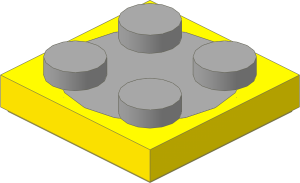 ~_Turntable  2 x  2 Plate (Complete) Yellow/Grey (Obsolete)