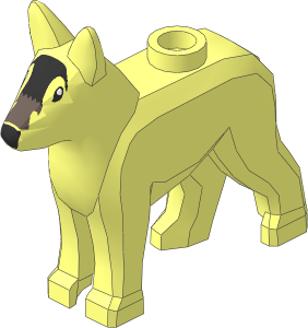 Animal Dog German Shepherd with Black Eyes, Nose, Blaze and Dark Brown Muzzle Pattern