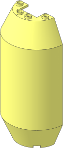 Cylinder Half  3 x  6 x 10 with  1 x  2 Cutout