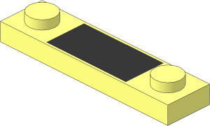 Plate  1 x  4 with Two Studs with Black Rectangle Pattern