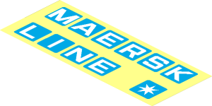 Sticker  3.9 x 9.9 with Maersk Line Logo