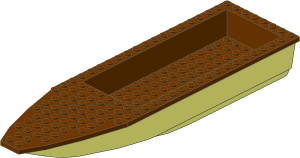 Boat Hull Floating 28 x  8 with Reddish Brown Deck