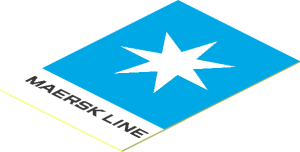 Sticker  1.9 x  1.3 with Maersk Line Logo