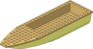 Boat Hull Floating 28 x  8 with Tan Deck