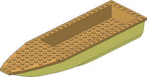 Boat Hull Floating 28 x  8 with Dark Tan Deck